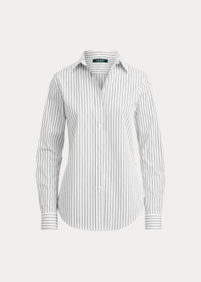 Women's Ralph Lauren Easy Care Striped Shirts | 925748ZJA